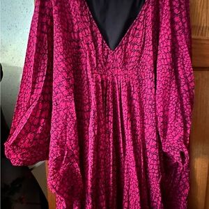 Chic Pink Patterned Dress